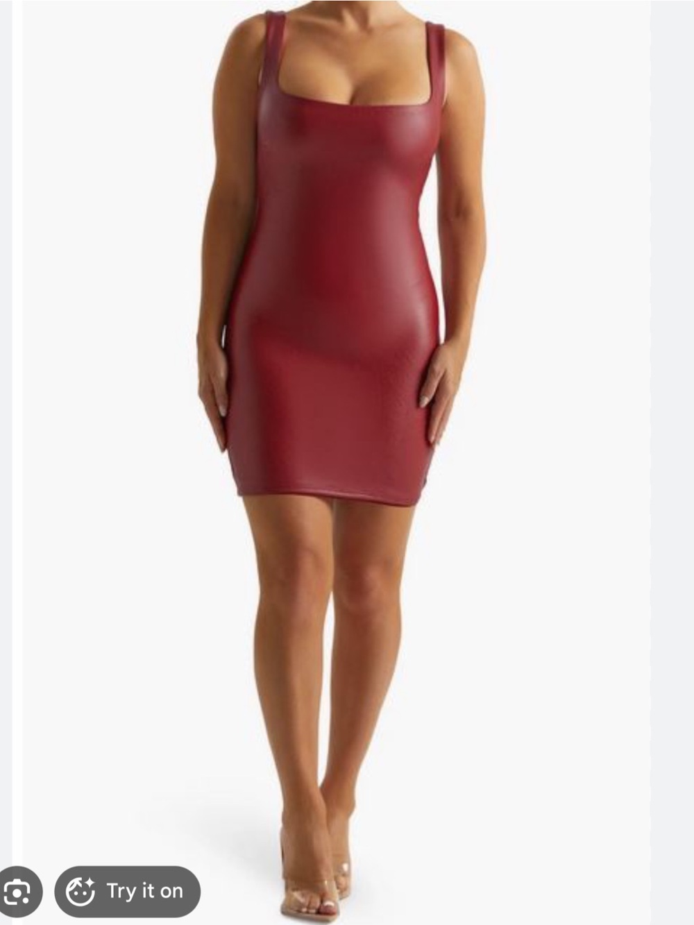 Naked Wardrobe Faux Leather Bodycon Dress